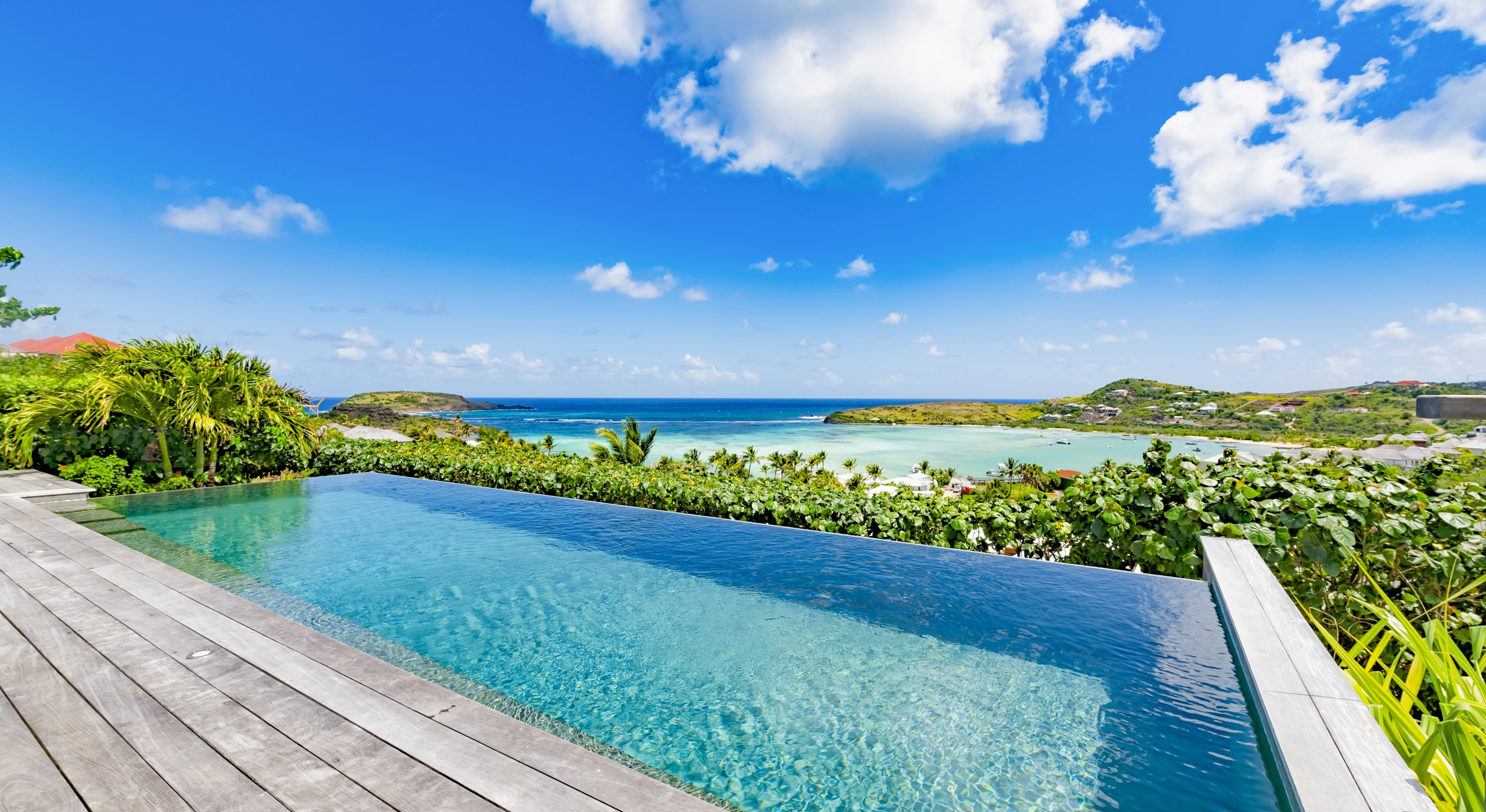 Villa Summer Breeze St. Barth - pool overlooking Grand Cul-de-Sac lagoon